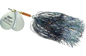 Image of Mepps Double Blade Musky Flashabou, Silver/Black/Silver, 1 1/2 oz, MFD7T S2-BKS