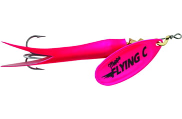 Image of Mepps Flying C In-Line Spinner, 3 1/4in, 5/8 oz, Treble Hook, Hot Pink Blade &amp; Sleeve, FC58 HP-HP