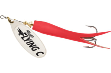 Image of Mepps Flying C In-Line Spinner, 3 1/4in, 5/8 oz, Treble Hook, Red &amp; Silver, FC58-RD/S