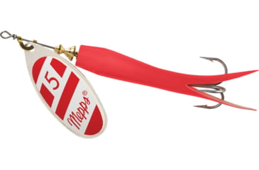Image of Mepps Flying C In-Line Spinner, 3 1/4in, 5/8 oz, Treble Hook, Silver/Red/White Blade/Red Sleeve, FC58-RD-S/RW
