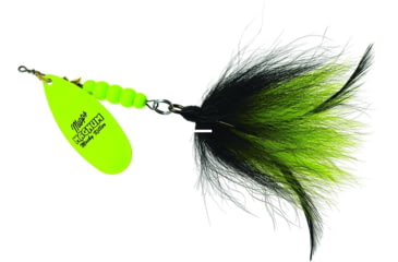 Image of Mepps Magnum Musky Killer In-Line Spinner, Dressed Treble, Hot Chartreuse Blade With Black &amp; Chartreuse, 6in, 1 1/4oz, MBM HC-BC