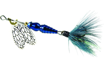 Image of Mepps Thunder Bug In-Line Spinner, 1/8 oz, Dressed Treble, Blue Tail Fly Body with Silver Blade, TB1T BTF-S