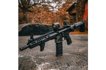 Image of Meprolight CABS Co-Witness Adjustable Back-up Tritium Rifle Sights, Green Swiss Tritium Front, Black, 407100