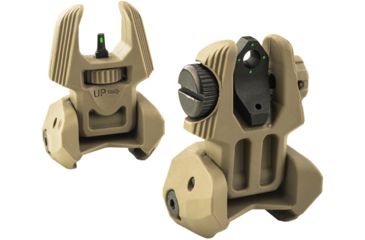 Image of Meprolight Flip-Up Front and Rear Tritium Sight Set, 2 Rear Dots, Desert Tan, 403300