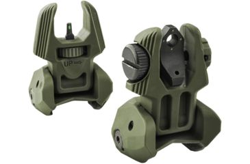 Image of Meprolight Flip-Up Front and Rear Tritium Sight Set, 2 Rear Dots, OD Green, 403600