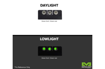 Image of Meprolight Green Front &amp; Rear Night Sight for Walther P99 9mm, 40 Compact, 18801, 188013101
