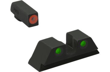 Image of Meprolight Hyper-Bright - Highly Visible Day/Night Self-Illuminated Sights, Kimber 1911 Suppressed, Orange Front, Green Rear, Black, 412303131, 412303131