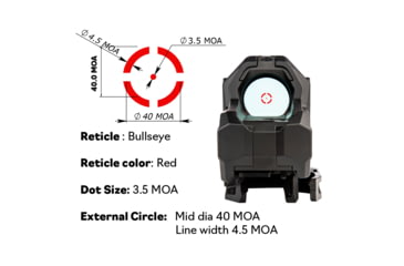 Image of Meprolight M22 1x28mm Reflex Rifle Sight, Bullseye Reticle, Black, 56223000, 56223000