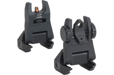 Image of Meprolight MEPRO FABS - Self-Illuminated Flip Aluminum Back-Up Rifle Sights, 4 Dot Rear / Orange Hyper Bright Front, Black, 404200