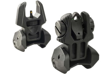Image of Meprolight MEPRO FRBS - Self-Illuminated Flip Back-Up Rifle Sights, 2 Dot Rear / Orange Hyper Bright Front, Black, 403220