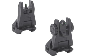 Image of Meprolight MEPRO FUBS - Self-Illuminated Folding Back-Up Rifle Sights, 2 Dot Rear / 1 Dot Front, Black, 404100