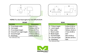 Image of Meprolight Night Sights for HK 91,93,94 &amp; MP5 Rifles, 1315063101