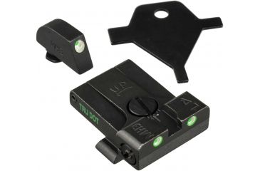 Image of Meprolight Tru-Dot Adjustable Night Sight Set for Glock 19 &amp; 20, Green Front/Rear, 20224