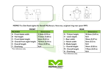Image of Meprolight Tru-Dot Ghost Ring Night Sight Set for Benelli Nova, M2 &amp; Super Nova, 1343033101