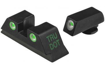 Image of Meprolight Tru-Dot Night Sight Set for Glock 10mm &amp; 45 ACP, Green Front/Rear, 10222