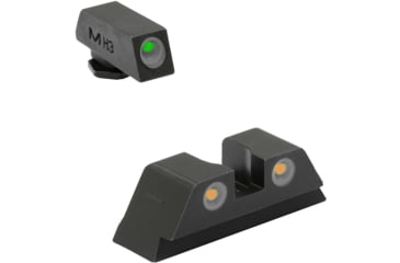 Image of Meprolight Tru-Dot Night Sight Set for Glock 9mm, .357 Sig, .40 S&amp;W, &amp; .45 GAP, Green Front/Orange Rear, ML10224O, 102243301