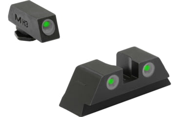 Image of Meprolight Tru-Dot Night Sight Set for Glock 9mm, .357 Sig, .40 S&amp;W, &amp; .45 GAP, Green Front/Rear, 10224, 102243101