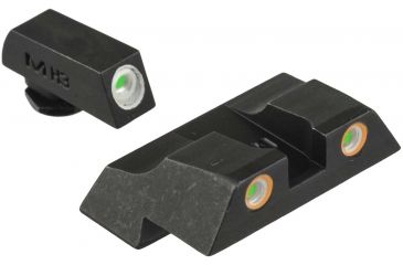 Image of Meprolight Tru-Dot Night Sight Set for Glock G26 &amp; G27, Green Front/Orange Rear, 10226O