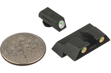 Image of Meprolight Tru-Dot Night Sight Set for Glock G26 &amp; G27, Green Front/Orange Rear, 10226O