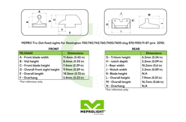 Image of Meprolight Tru-Dot Shotgun Bead Night Sight - Remington 870,1100,1187 Shotguns/7400, 7600 Rifles 34660, 1346603101
