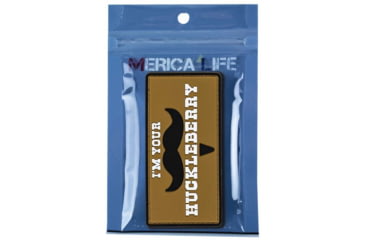 Image of Merica Life Im Your Huckleberry Mustache Patch, 4 x 1.75, H-MUSTACHE