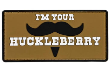 Image of Merica Life Im Your Huckleberry Mustache Patch, 4 x 1.75, H-MUSTACHE