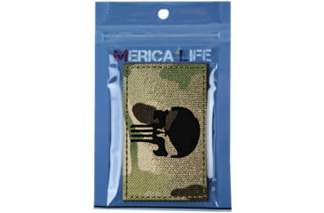Image of Merica Life Reflective Fabric Skull Patch, Multi-Cam, 3 x 2in, REF-MC-SKULL