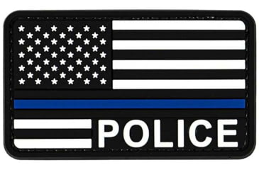 Image of Merica Life US Flag Forward Thin Blue Line - Police Patch, 3 x 2, USFLAG-FORWARD-POLICE