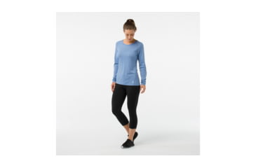 Image of Smartwool Merino 150 Baselayer Pattern Long Sleeve-Women's, Blue Steel, Extra Small, SW015256474-XS