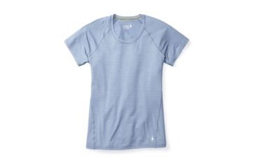 Image of Smartwool Merino 150 Baselayer Pattern Short Sleeve-Women's, Blue Steel, Extra Large, SW015254474-XL
