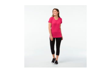 Image of Smartwool Merino 150 Baselayer Pattern Short Sleeve-Women's, Potion Pink, Extra Small, SW015254906-XS