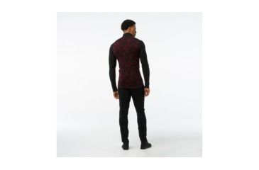 Image of Smartwool Merino 250 Baselayer Pattern 1/4 Zip-Men's, Black-Tibetan Red, Medium, SW0NP616A62-M
