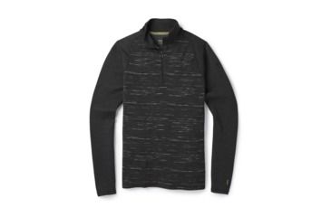 Image of Smartwool Merino 250 Baselayer Pattern 1/4 Zip-Men's, Charcoal-Black, Small, SW0NP616698-S