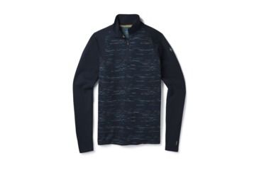 Image of Smartwool Merino 250 Baselayer Pattern 1/4 Zip-Men's, Deep Navy-Bright Cobalt, Extra Large, SW0NP616A40-XL