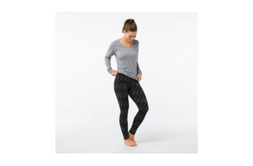 Image of Smartwool Merino 250 Baselayer Pattern Bottom-Women's, Black-Charcoal H, Large, SW0NP207A41-L