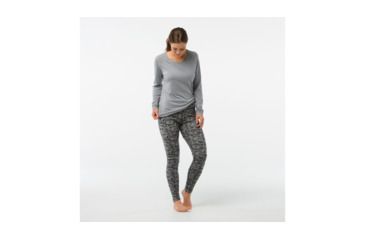 Image of Smartwool Merino 250 Baselayer Pattern Bottom-Women's, Black-Moonbeam Heather, Large, SW0NP207A51-L