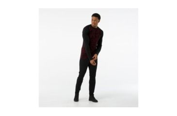 Image of Smartwool Merino 250 Baselayer Pattern Crew-Men's, Black-Tibetan Red, Small, SW0NP601A62-S