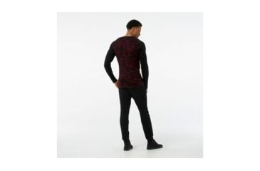 Image of Smartwool Merino 250 Baselayer Pattern Crew-Men's, Black-Tibetan Red, Small, SW0NP601A62-S