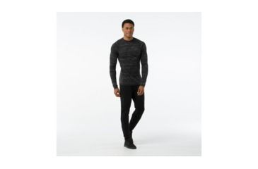 Image of Smartwool Merino 250 Baselayer Pattern Crew-Men's, Charcoal-Black, Small, SW0NP601698-S