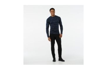 Image of Smartwool Merino 250 Baselayer Pattern Crew-Men's, Deep Navy-Bright Cobalt, Extra Large, SW0NP601A40-XXL