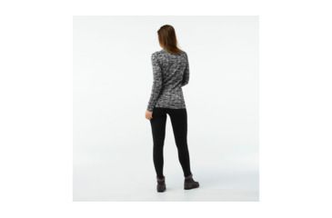 Image of Smartwool Merino 250 Baselayer Pattern Crew-Women's, Black-Moonbeam Heather, Extra Small, SW0NP226A51-XS