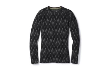 Image of Smartwool Merino 250 Baselayer Pattern Crew-Women's, Black-Charcoal H, Extra Small, SW0NP226A41-XS