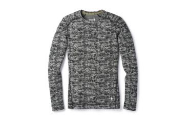Image of Smartwool Merino 250 Baselayer Pattern Crew-Women's, Black-Moonbeam Heather, Extra Small, SW0NP226A51-XS