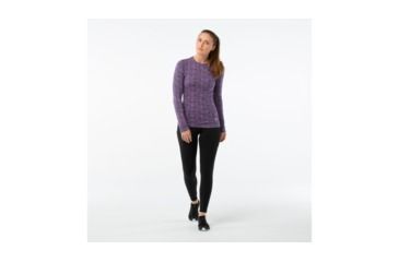 Image of Smartwool Merino 250 Baselayer Pattern Crew-Women's, Dark Blue Steel, Extra Small, SW0NP226292-XS