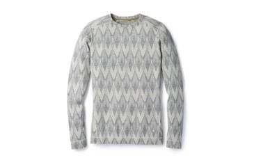 Image of Smartwool Merino 250 Baselayer Pattern Crew-Women's, Light Gray-Moonbeam Heather, Small, SW0NP226A42-S