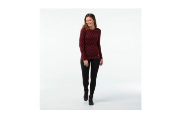Image of Smartwool Merino 250 Baselayer Pattern Crew-Women's, Tibetan Red, Extra Small, SW0NP226A25-XS