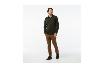 Image of Smartwool Merino 250 Button Down Long Sleeve-Men's, Olive-Black, Small, SW010234A74-S