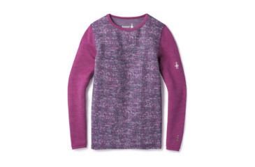 Image of Smartwool Merino 250 Baselayer Pattern Crew-Boy's, Meadow Mauve, Extra Small, SW016122A22-XS