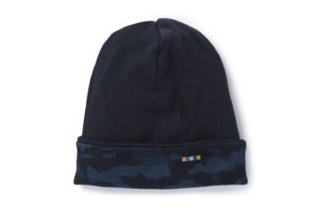 Image of Smartwool Merino 250 Reversible Pattern Cuffed Beanie-Youth Unisex, Deep Navy-Bright Cobalt, Medium, SW018019A40-SM