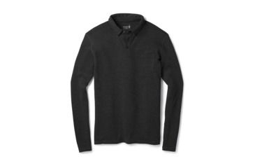 Image of Smartwool Merino 250 Long Sleeve Polo-Men's, Charcoal Heather, Small, SW000293010-S